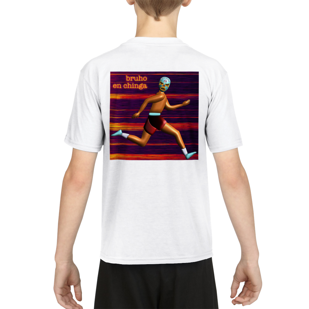 Bruho Minecraft / En Chinga (Front/Back) Kids Sports and Running Performance Kids Crewneck T-shirt