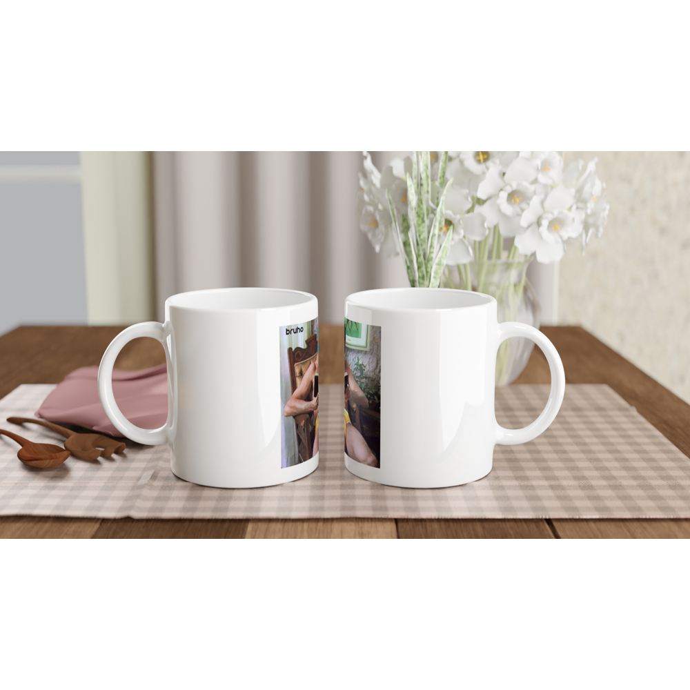Yellow Underwear Chill Reading Bruho White 11oz Ceramic Mug
