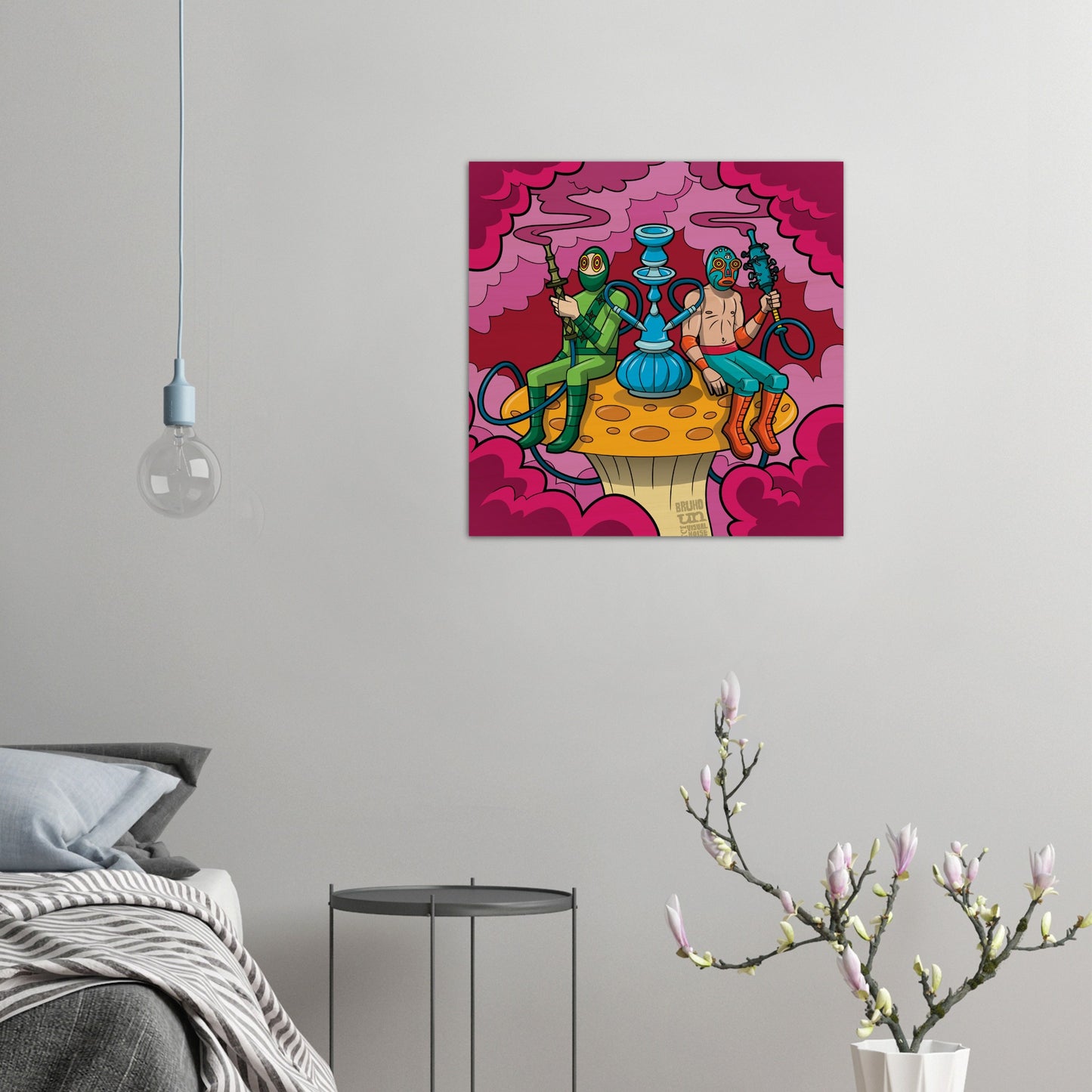 Bruho and Urban Ninja Flying Wood Print