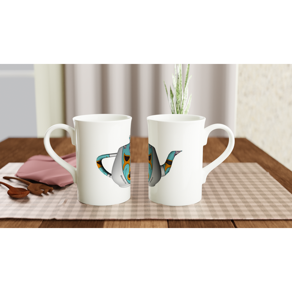 Teapot Bruho White 10oz Porcelain Slim Mug