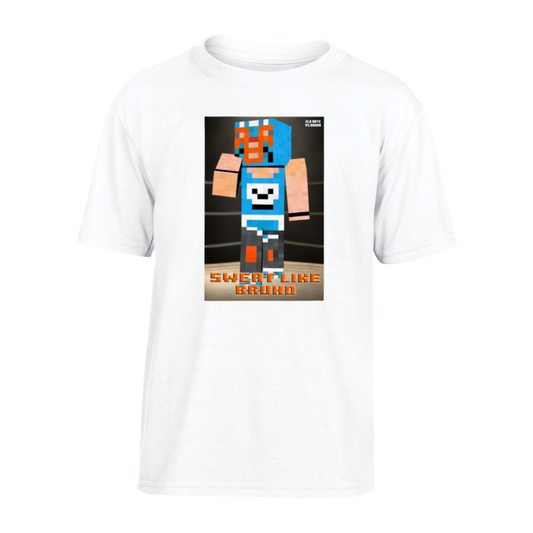 Bruho Minecraft / En Chinga (Front/Back) Kids Sports and Running Performance Kids Crewneck T-shirt